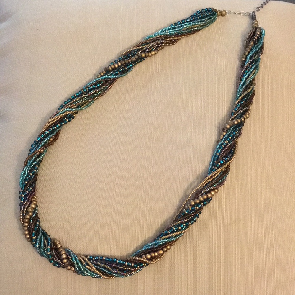 Twisted Beaded Strands Necklace